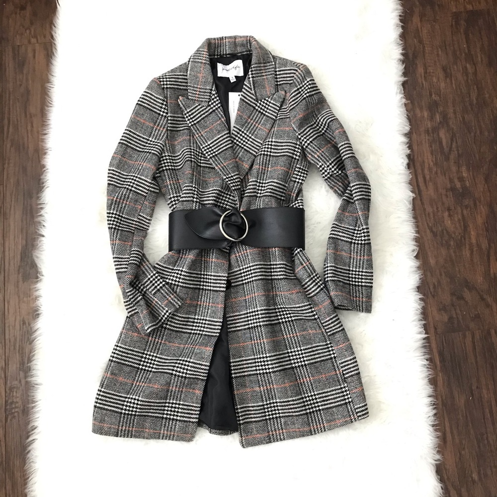 Kendall  + Kylie Plaid Coat NWOT